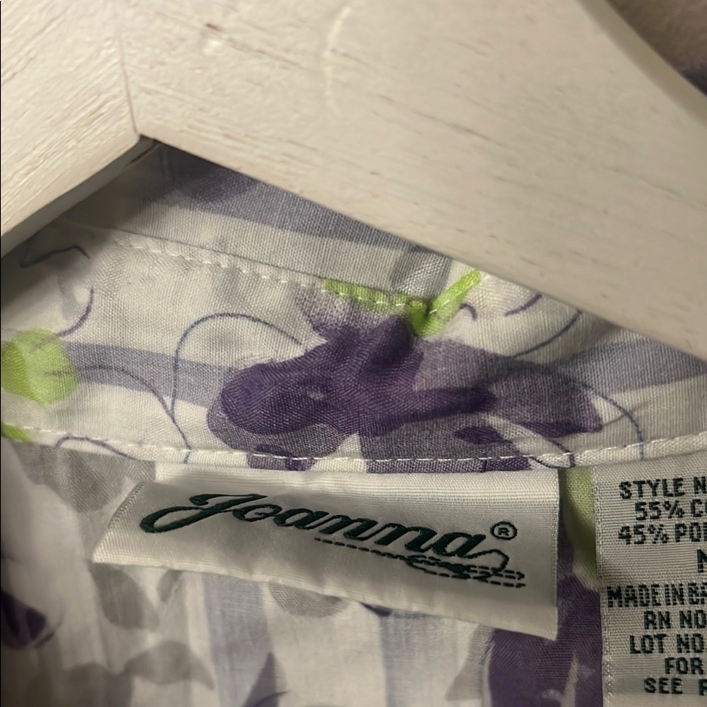 Joanna Purple and Green Casual Button Down Shirt - Picture 6 of 15